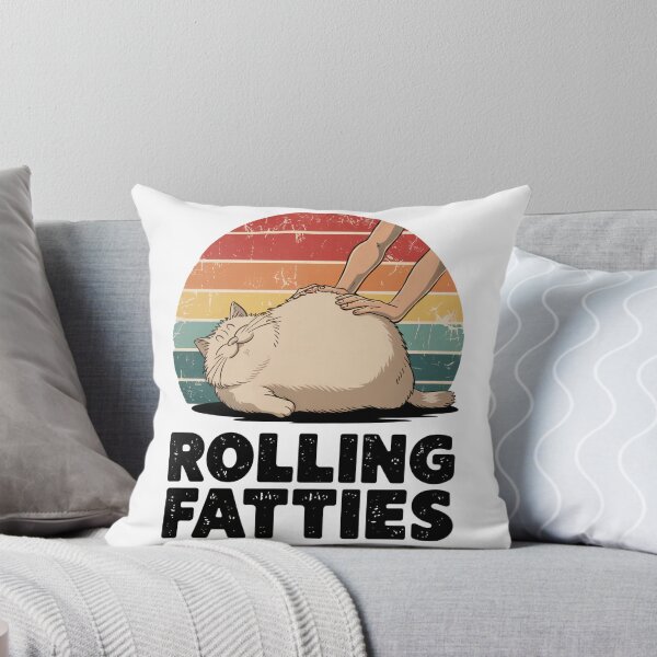 Item preview, Rolling Fatties – Funny Vintage Chubby Cat Retro Design designed and sold by luckytua789.