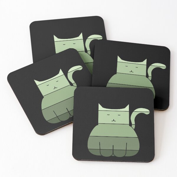 Item preview, Green stripey cat designed and sold by mdesignsandart.