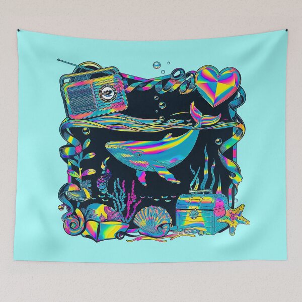Item preview, Neon Psychedelic Ocean Fantasy Vibrant Marine Life designed and sold by Amanda's Factory.