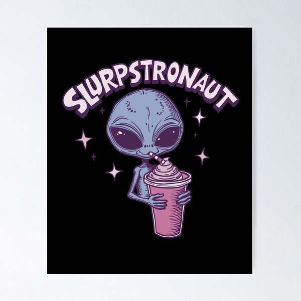 Item preview, Slurpstronaut – Vintage Alien Enjoying a Retro Slurpee designed and sold by CrewDesigns.