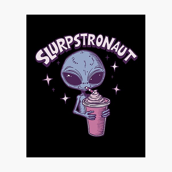 Item preview, Slurpstronaut – Vintage Alien Enjoying a Retro Slurpee designed and sold by CrewDesigns.