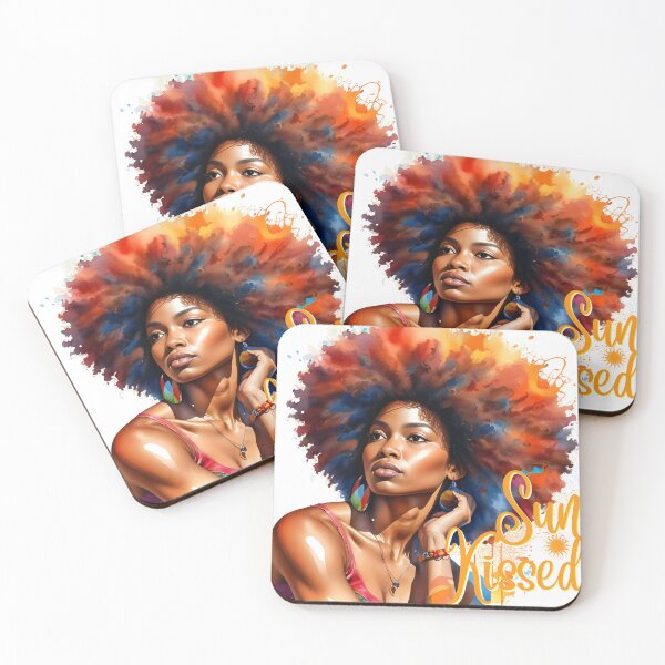 Item preview, Sun-Kissed Afro Beauty – Vibrant Watercolor Art designed and sold by QPTheeArtist.