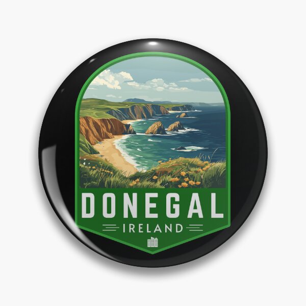 Item preview, Donegal in Ireland Retro Travel Art Landscape Emblem designed and sold by MaateoDesign.