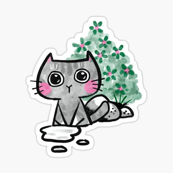 Item preview, Black Tabby Kitty In The Garden designed and sold by BarelyDevi.