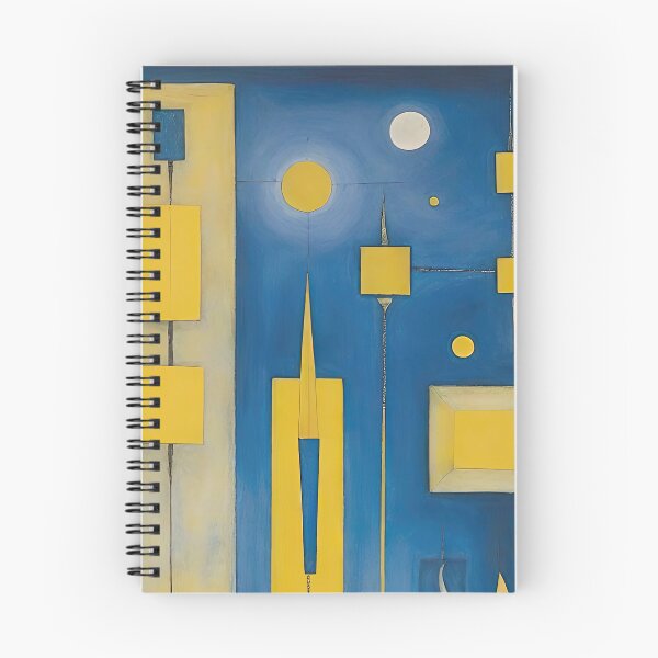 Item preview, 4667 abstract geometric yellow blue shape rectangle circle depth composition designed and sold by j5rson.