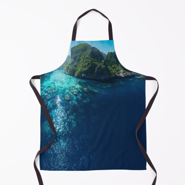 Item preview, Aerial Lagoon Oasis – Lush Limestone Cliffs & Pristine Reefs designed and sold by ArtArchive-KK.