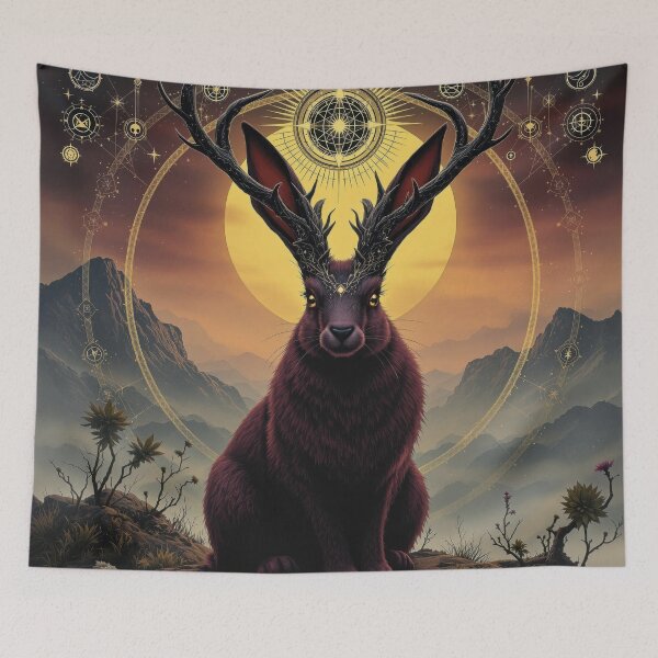 Item preview, Jackalope in Burgundy designed and sold by HabitableMoons.