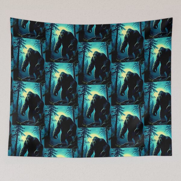 Item preview, Huge Bigfoot in the forest - cryptid Art designed and sold by Earth Nature Creations.