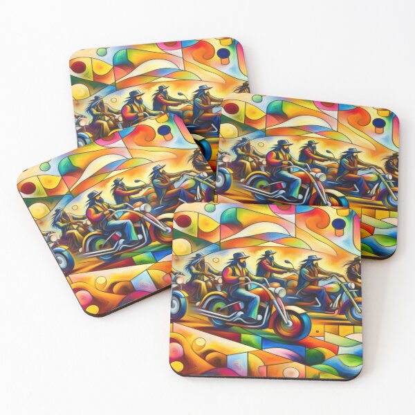 Item preview, A journey through shapes and colors: Cubist biker-boho extravagance designed and sold by FotoworldEdel.