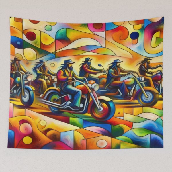 Item preview, A journey through shapes and colors: Cubist biker-boho extravagance designed and sold by FotoworldEdel.