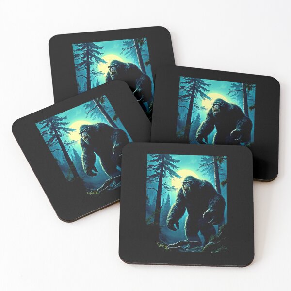 Item preview, Huge Bigfoot in the forest - cryptid Art designed and sold by Earth Nature Creations.