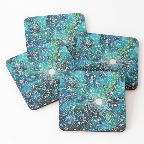Item preview, Aboriginal Inspired Dot Art - Underwater Red Bubbles designed and sold by GrinGalore.