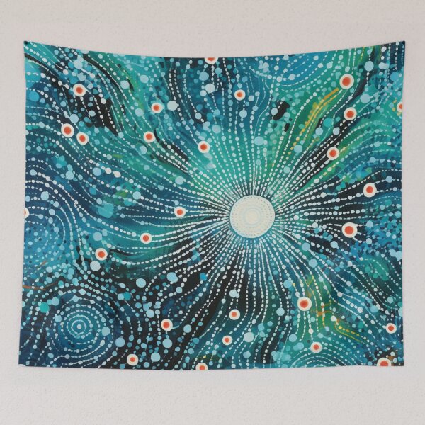 Item preview, Aboriginal Inspired Dot Art - Underwater Red Bubbles designed and sold by GrinGalore.