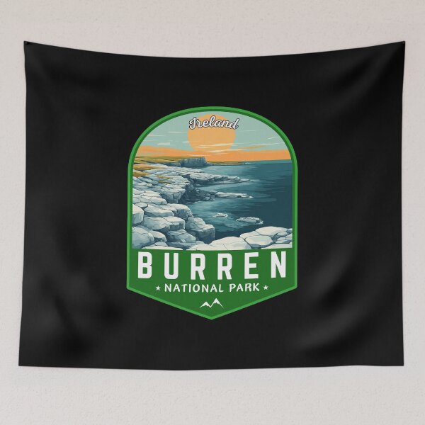 Item preview, Burren National Park in Ireland Retro Travel Art Emblem designed and sold by MaateoDesign.