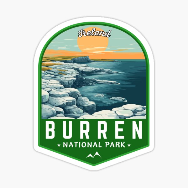 Item preview, Burren National Park in Ireland Retro Travel Art Emblem designed and sold by MaateoDesign.