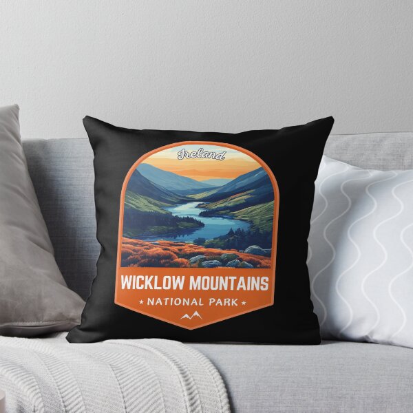 Item preview, Emblema de arte retro de viajes del Parque Nacional de las Montañas Wicklow en Irlanda designed and sold by MaateoDesign.