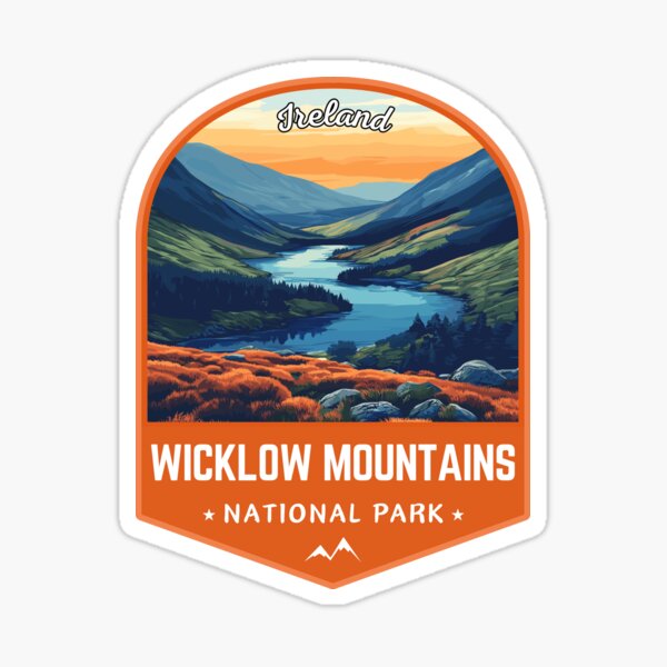 Item preview, Wicklow Mountains National Park in Ireland Retro Travel Art Emblem designed and sold by MaateoDesign.