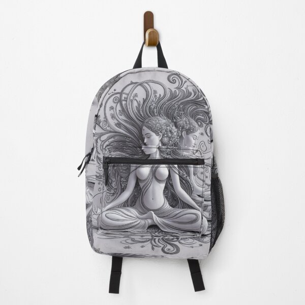Item preview, Woman meditating in lotus position designed and sold by FusiTink.