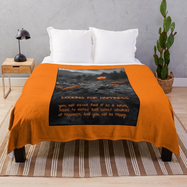 Item preview, Looking fot happiness, aphorism, black and white graphics with vivid flower designed and sold by silent-violin.