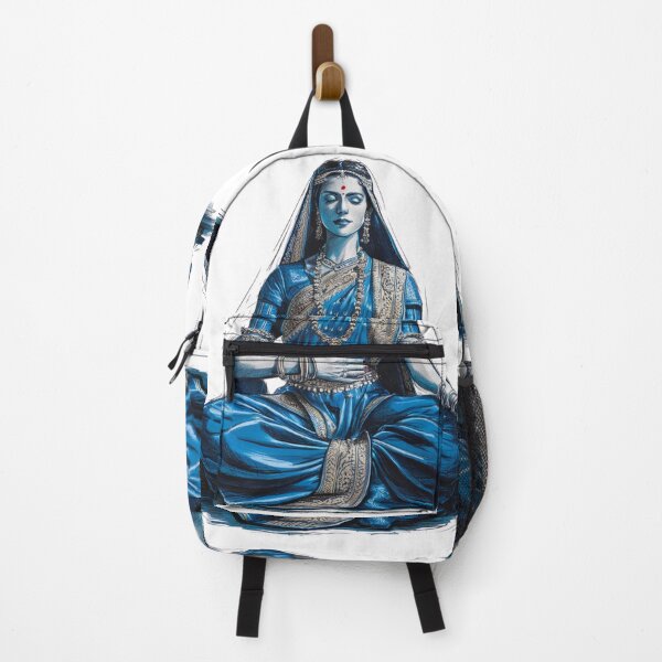 Item preview, Lady in blue in meditation position designed and sold by FusiTink.