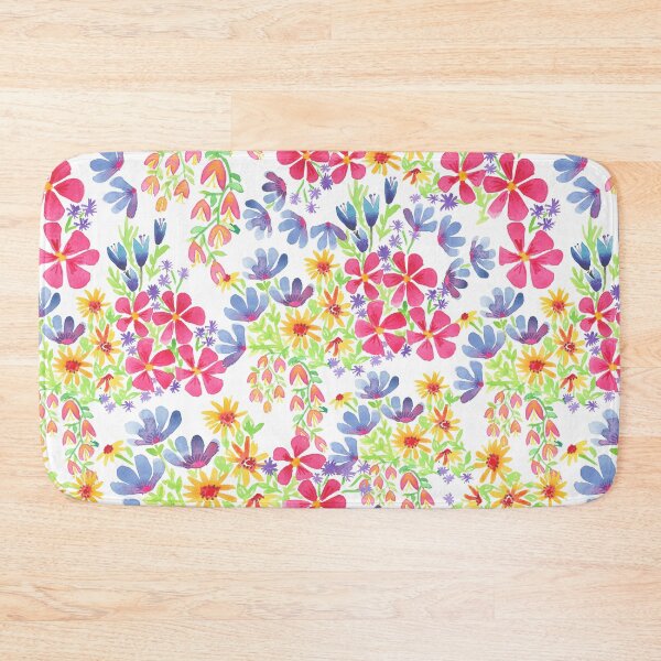 Item preview, A multi coloured colourful floral pattern of various wildflowers and foliage designed and sold by Hillary Holt.