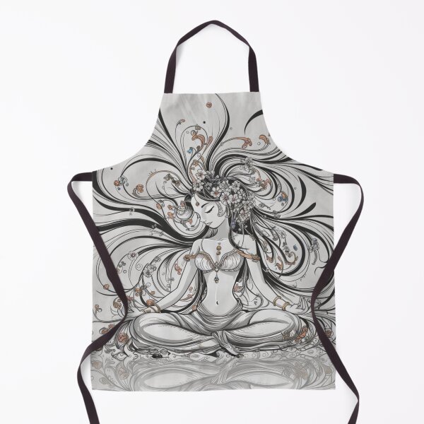 Item preview, Fluid meditation of a woman with flowers designed and sold by FusiTink.