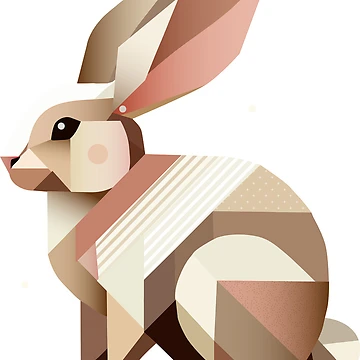 Artwork thumbnail, Charming Geometry – The Abstract Rabbit by Kisho