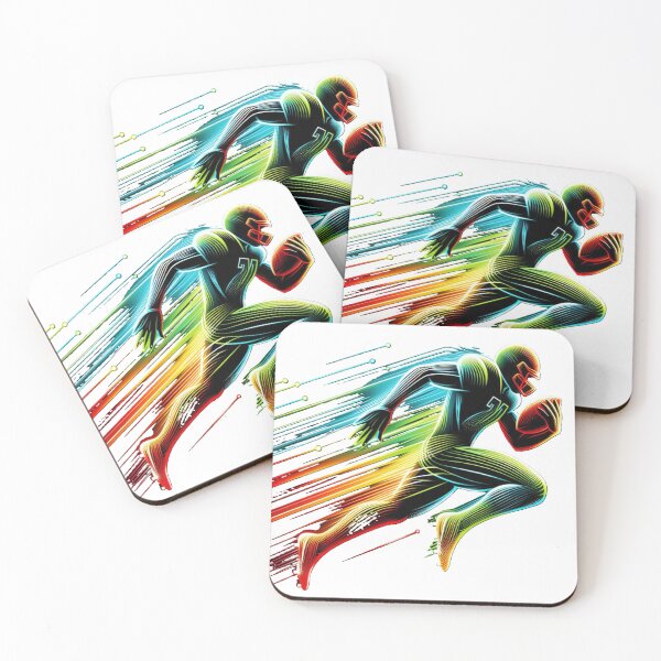 Item preview, A silhouette of a football player in motion designed and sold by VladisWorld.