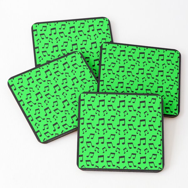 Item preview, Black musical note on neon green designed and sold by Topmel.