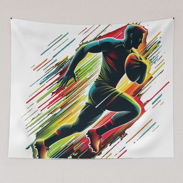 Item preview,  A silhouette of a rugby player in motion designed and sold by VladisWorld.