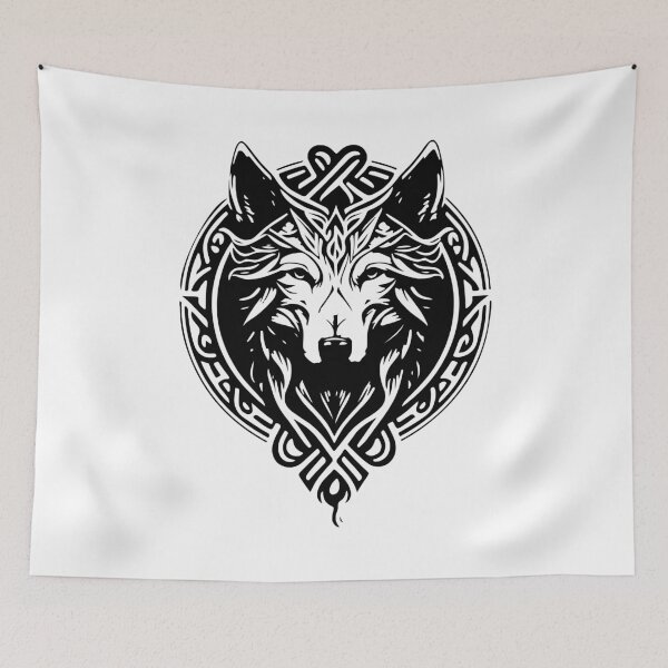 Item preview, Wolf Norse Style Tee designed and sold by fizzytees.