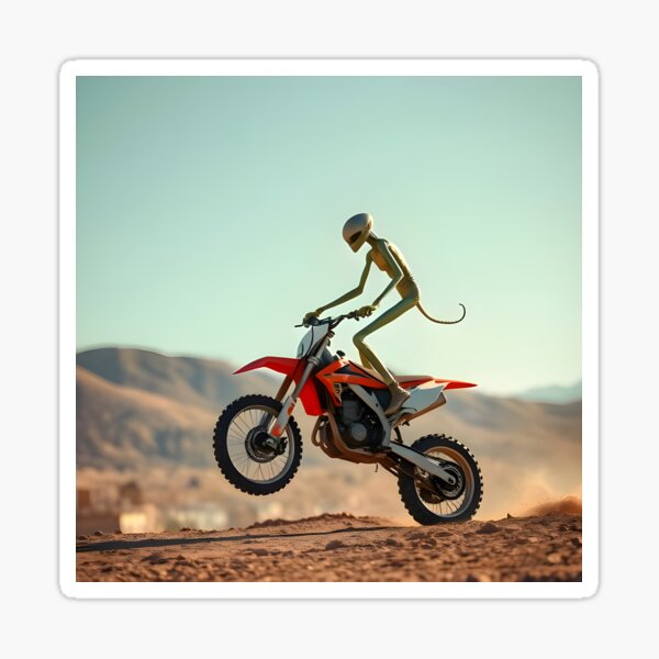 Item preview, dirtbike alien designed and sold by KrispyCabbage.
