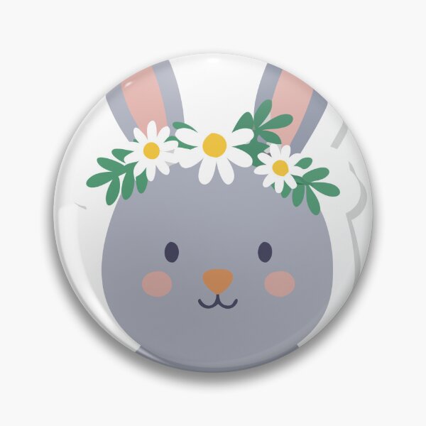 Item preview, Illustration of a Gray Rabbit with Floral Crown on Black Background designed and sold by Creative88Art.