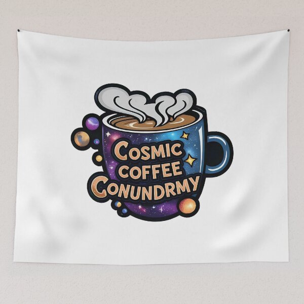Item preview, Cosmic Coffee Conundrum: Steaming Coffee Cup in a Starry Galaxy designed and sold by zoughlal.