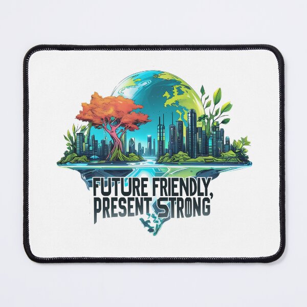 Item preview, Future Friendly, Present Strong: Futuristic Cityscape with Organic Nature Elements designed and sold by zoughlal.