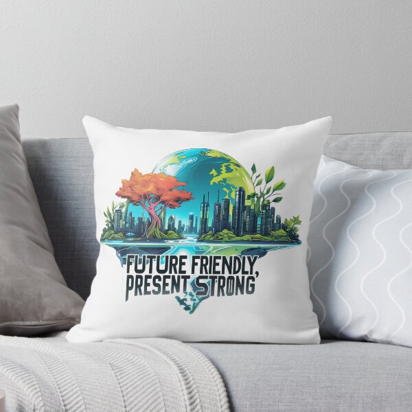 Item preview, Future Friendly, Present Strong: Futuristic Cityscape with Organic Nature Elements designed and sold by zoughlal.