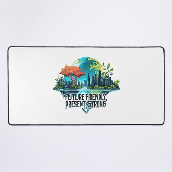 Item preview, Future Friendly, Present Strong: Futuristic Cityscape with Organic Nature Elements designed and sold by zoughlal.
