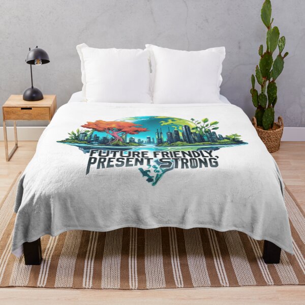 Item preview, Future Friendly, Present Strong: Futuristic Cityscape with Organic Nature Elements designed and sold by zoughlal.
