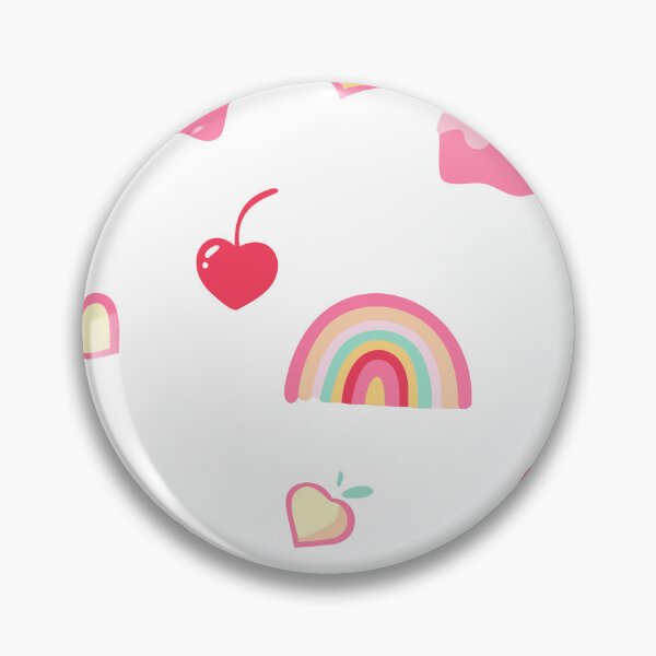 Item preview, Colorful Pattern of Cakes, Cherries, Hearts, and Rainbows on Black designed and sold by Creative88Art.