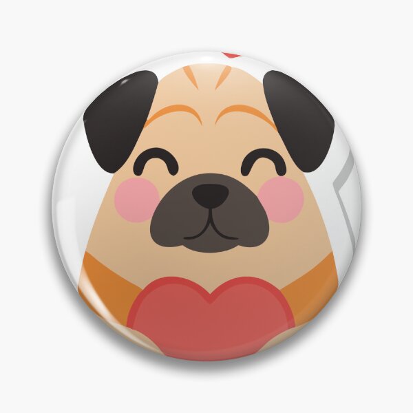 Item preview, Cartoon Illustration of a Pug Holding a Red Heart on Black Background designed and sold by Creative88Art.