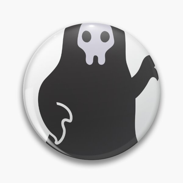 Item preview, Cartoonish Ghostly Figure with White Skull Face on Black Background designed and sold by Creative88Art.