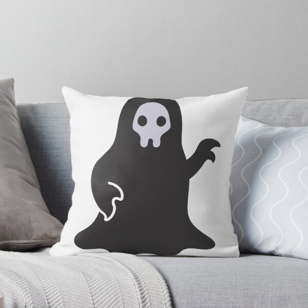 Item preview, Cartoonish Ghostly Figure with White Skull Face on Black Background designed and sold by Creative88Art.