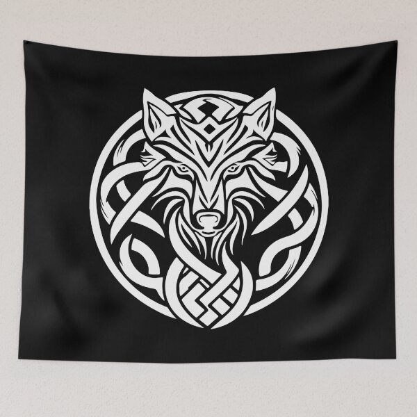 Item preview, Wolf Head Norse Style Tee designed and sold by fizzytees.