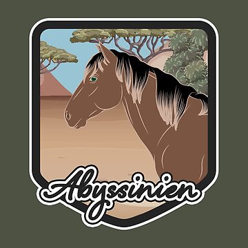 Aperçu de l'œuvre Cheval Abyssinien, blason et armoirie cheval rouanné, cheval de selle léger, races de chevaux de l'Éthiopie de WebEquitation®