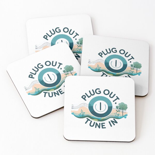Item preview, Plug Out, Tune In: Power Button Dissolving into Gentle Sound Waves and Nature Elements designed and sold by zoughlal.
