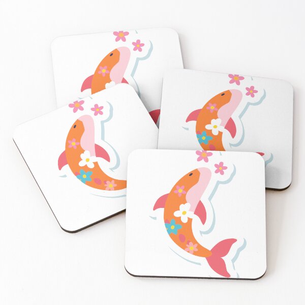 Item preview, Colorful Fish with Floral Patterns on Black Background designed and sold by Creative88Art.