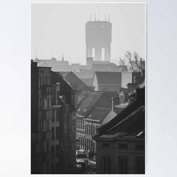 Item preview, Aalst, Belgium Monochrome Rooftop Cityscape  designed and sold by Imladris01.