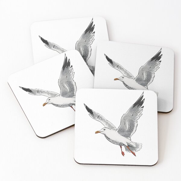 Item preview, Seagull Soaring Free: Cute Cartoon Line Art Inspired by Natural Beauty designed and sold by postprocess.