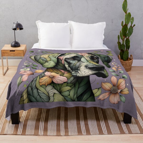 Item preview, Great Dane Dog Botanical Nature Art Illustration1 designed and sold by BirdsnStuff.