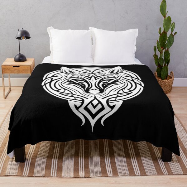 Item preview, Female Wolf Head Norse Style Tee designed and sold by fizzytees.